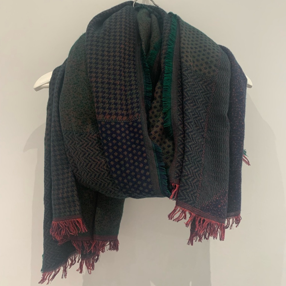 Madewell Patchwork Wool Blanket Scarf